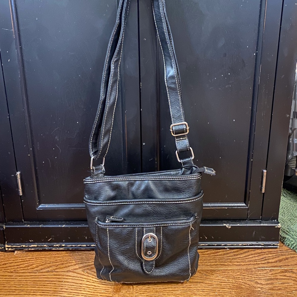Black leather pocketbook